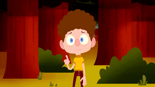 a cartoon of a boy with a sad look on his face