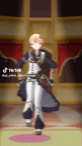 a person is dancing on a stage in a video game called tik tok .