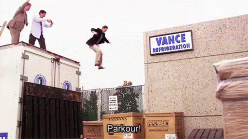 Killing It GIF - Parkour The Office Jump GIFs