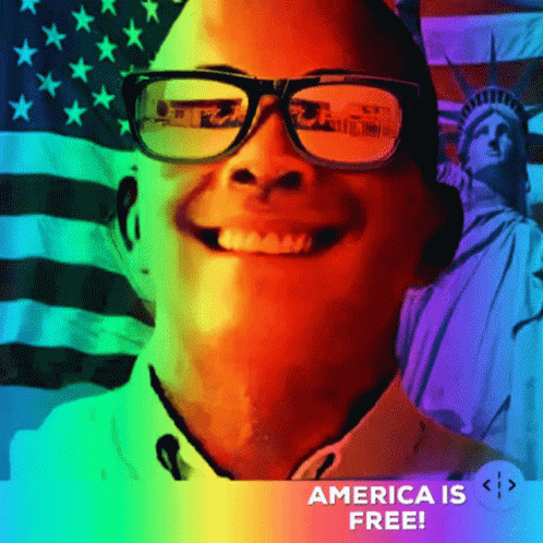 America Is Free Change Color GIF - America Is Free Change Color Statue Of Liberty GIFs