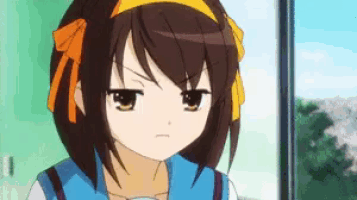 a cartoon girl with brown hair and a yellow headband looks angry