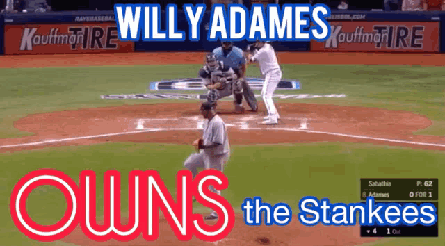 willy adames owns the stankees baseball game