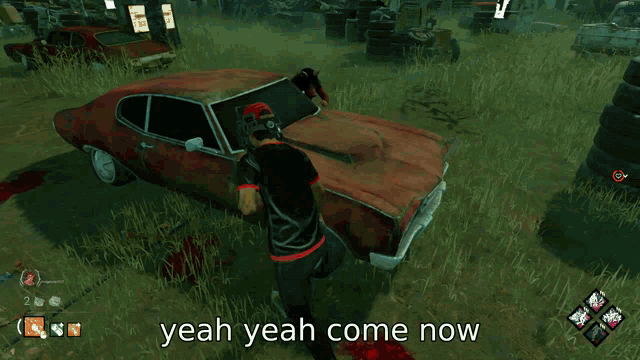 a screenshot of a video game with the words yeah yeah come now at the bottom