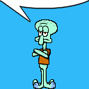 a cartoon of squidward from spongebob squarepants with a speech bubble above his head