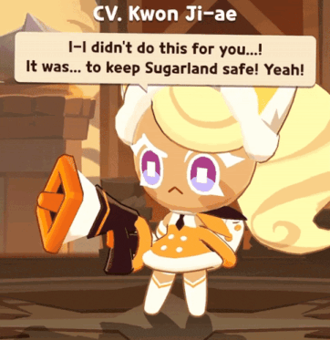 a cartoon character holding a gun with the name cv. kwon ji-ae on the bottom