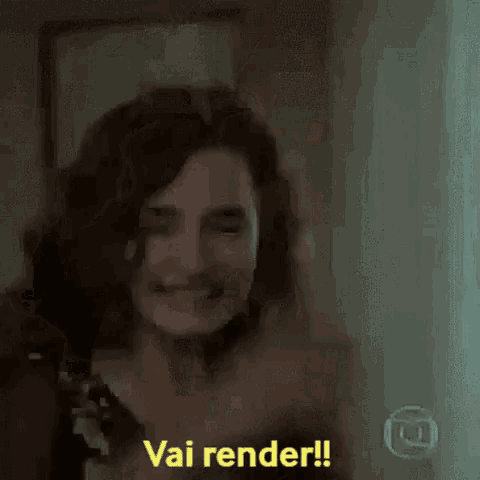 a woman with curly hair is making a funny face and says `` isso vai render ! ''