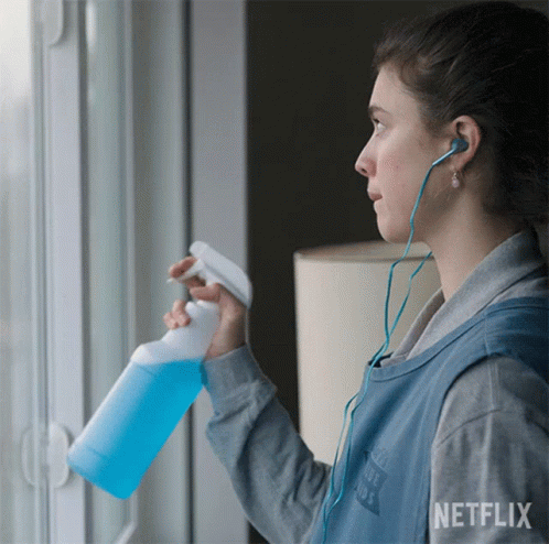 Cleaning The Window Alex GIF - Cleaning The Window Alex Margaret Qualley GIFs