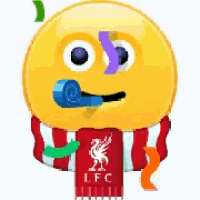 a smiley face is wearing a scarf that says liverpool