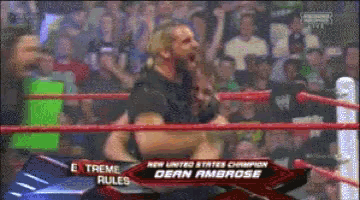 dean ambrose is the new united states champion in the ring