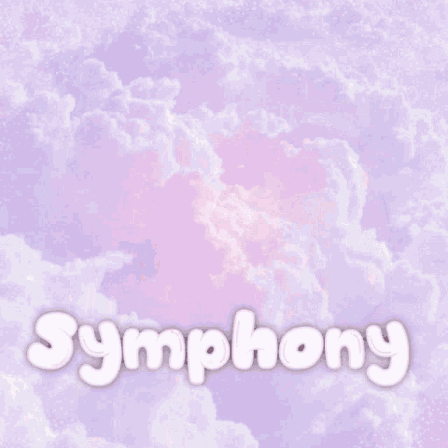 a girl with pink hair and the word symphony