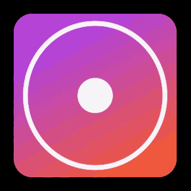 a colorful circle with a white center on a purple background