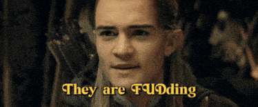 a man with a bow and arrow and the words they are fudding