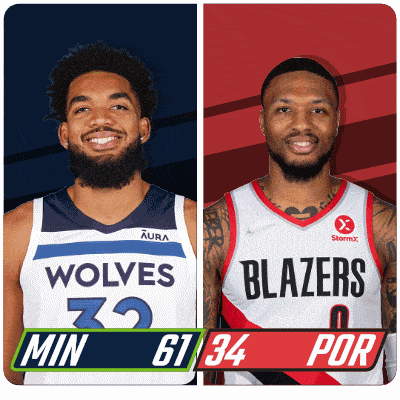 two basketball players from the wolves and blazers