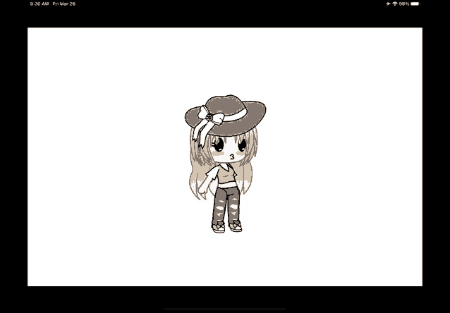 a drawing of a girl wearing a straw hat