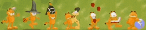 a blurred image of garfield and his friends