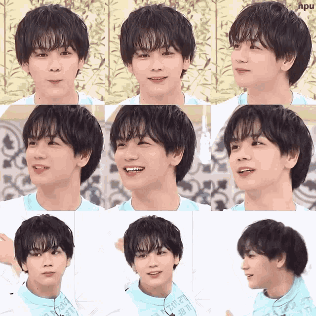 a collage of images of a young man with the word npu at the top