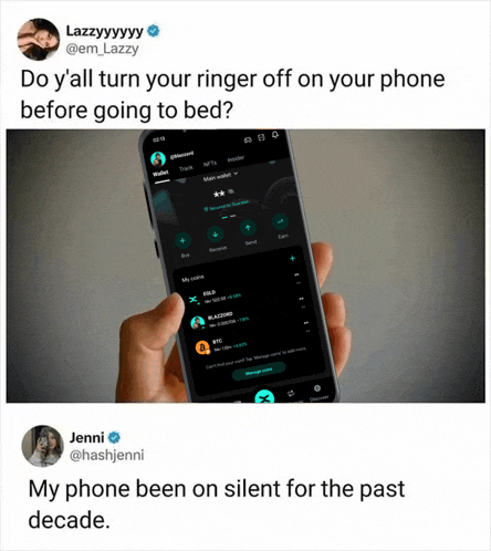 a person is holding a cell phone with a tweet from jenni