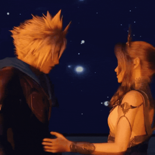 a man and a woman are hugging each other in a video game
