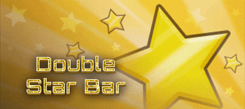 a gold star with the words double star bar written below it