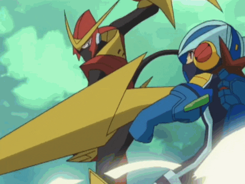 a cartoon character with a sword and a helmet
