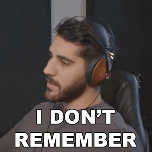 a man wearing headphones says " i don t remember "