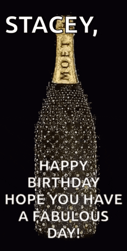 a picture of a bottle of champagne with the words happy birthday hope you have a fabulous day written on it