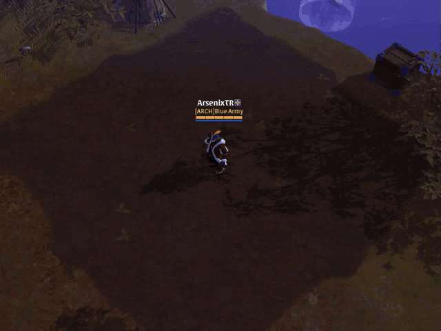 an aerial view of a video game with a character named arsemite