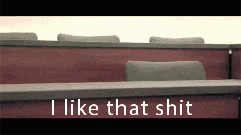 a classroom with the words " i like that shit " on the bottom of the screen
