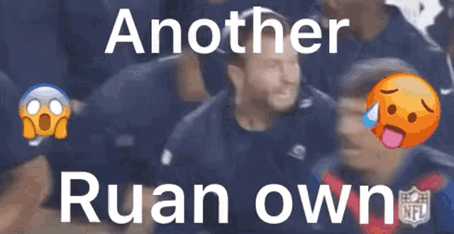 a group of men are standing next to each other with the words another ruan own written on the bottom