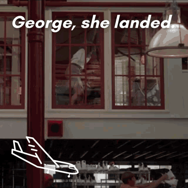 George She Landed Plane Landing GIF - George She Landed Plane Landing Arrived GIFs