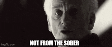a black and white photo of an older man with the words `` not from the sober '' written on it .