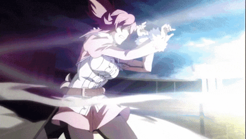 a girl in a pink dress is holding a sword in her hand