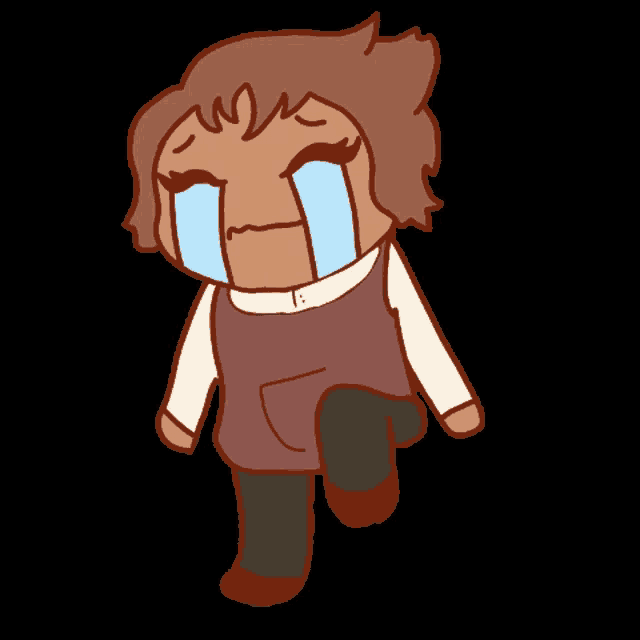 a cartoon drawing of a person with their eyes closed
