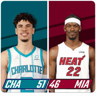 Charlotte Hornets (51) Vs. Miami Heat (46) Half-time Break GIF - Nba Basketball Nba 2021 GIFs