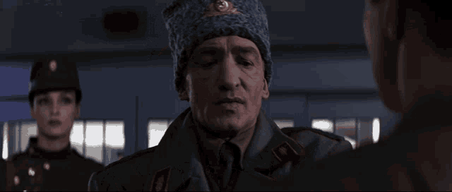 a man in a military uniform says " i am timing you " to another man