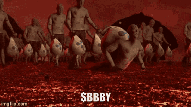 a cartoon of a man crawling in the dirt with the word sbbby written on the bottom