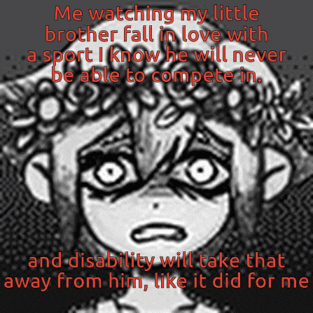a black and white drawing of a person with a caption that says me watching my little brother fall in love