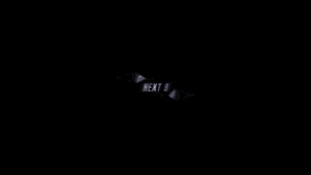 a black background with a few white triangles and the word next 3