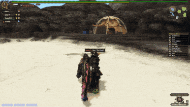 a screenshot of a video game shows a man standing in front of a dome building