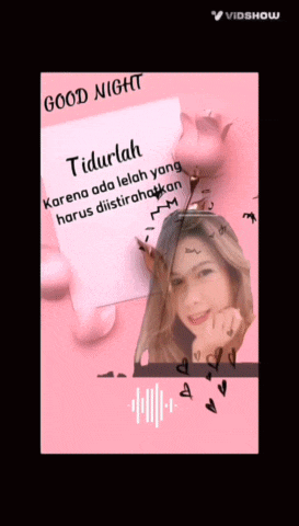 a video that says good night with a girl on it