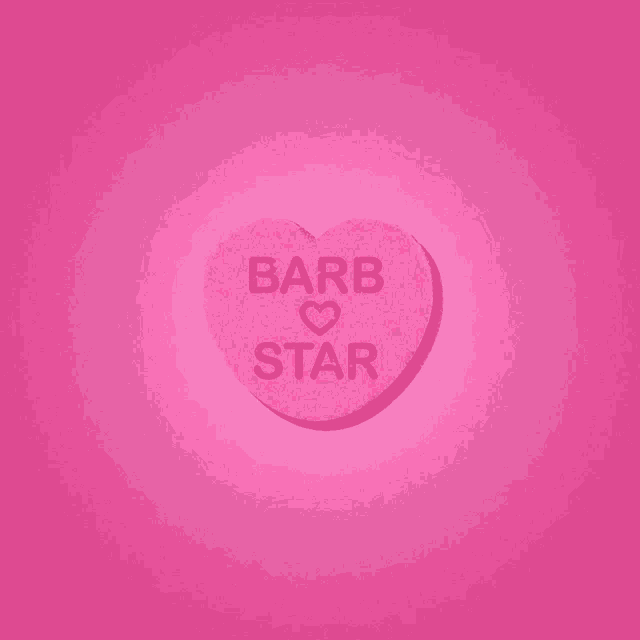 a heart shaped candy that says barb star