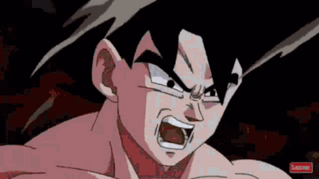 a cartoon character is screaming with his fist in the air
