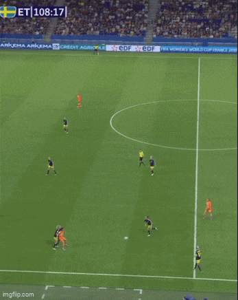 an aerial view of a soccer field with ads for credit agricole and edf on the sidelines