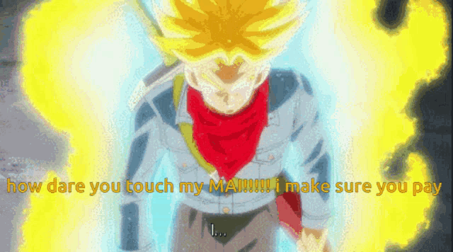 a cartoon character with the words " how dare you touch my max i make sure you pay "