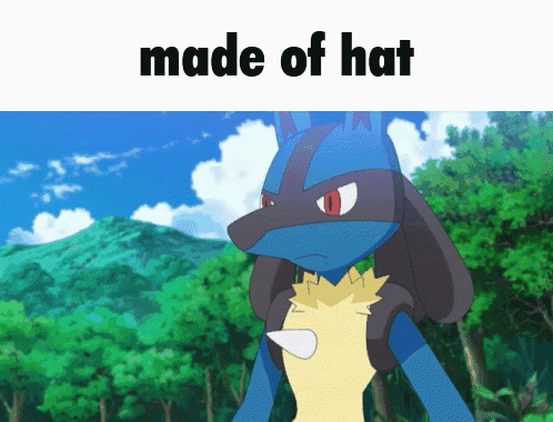Lucario Hat GIF - Lucario Hat Made Of GIFs