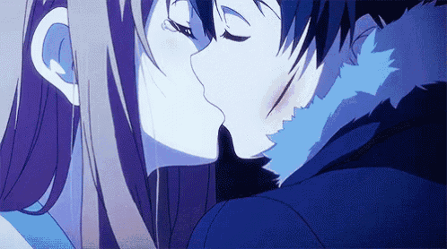 a man and a woman are kissing with a bloody wound on the man 's face