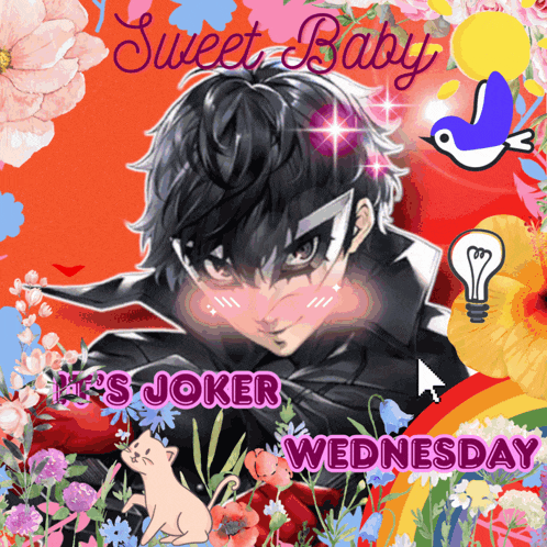 a picture of a man with flowers and the words sweet baby