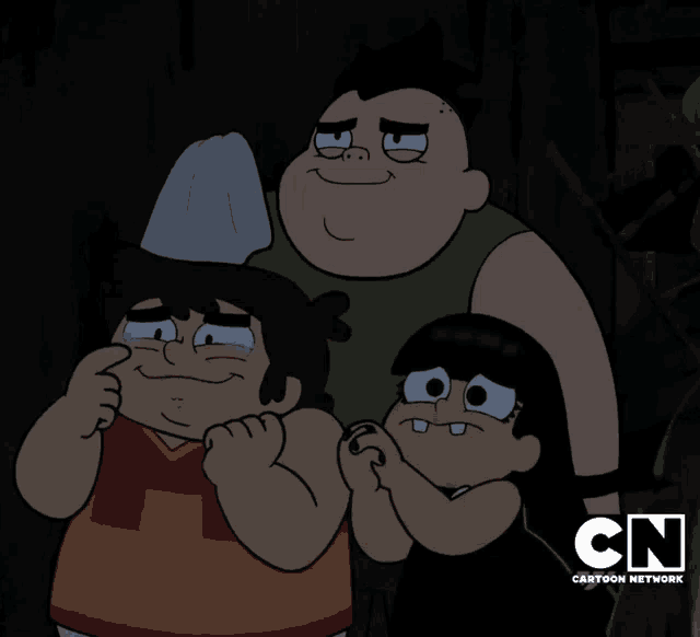 three cartoon characters from the cartoon network are posing for a photo