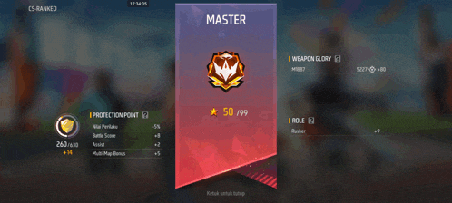 a screenshot of a video game showing a master badge