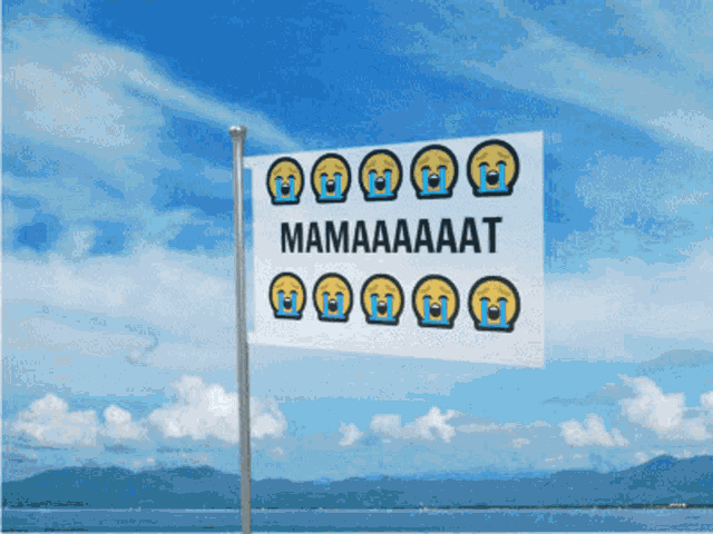 a sign that says mamaaaaat on it
